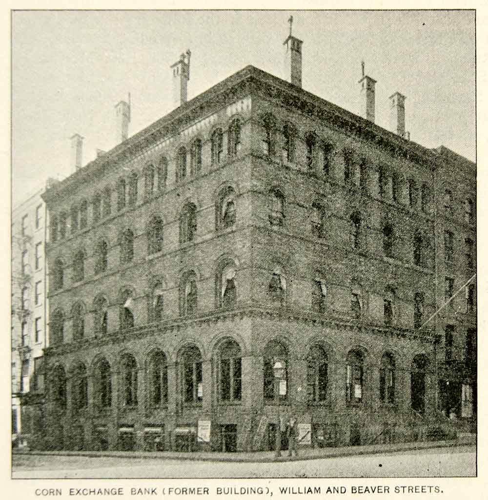 1893 Print Corn Exchange Bank Building William Beaver Street NYC Historic NY2A