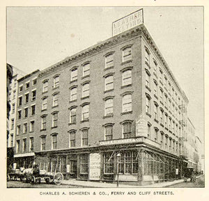 1893 Print Charles A Schieren Office Building Ferry Cliff St. New York City NY2A