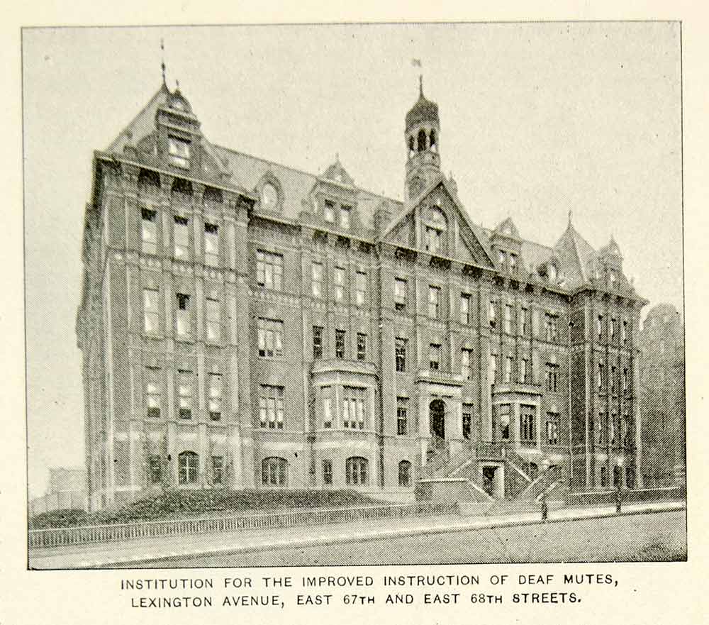 1893 Print Institution for the Improved Instruction Deaf Mutes NYC Historic NY2A