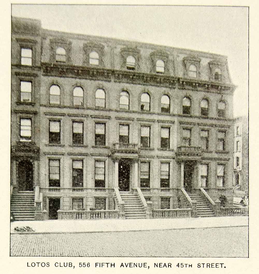 1893 Print Lotos Club Building 556 Fifth Avenue New York City Historic View NY2A