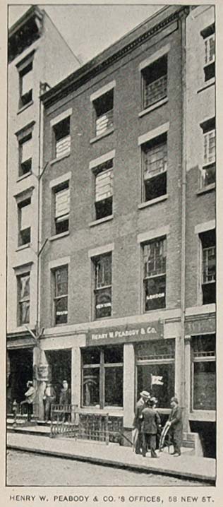 1893 Print Henry W. Peabody & Co. Office Building NYC ORIGINAL HISTORIC NY2