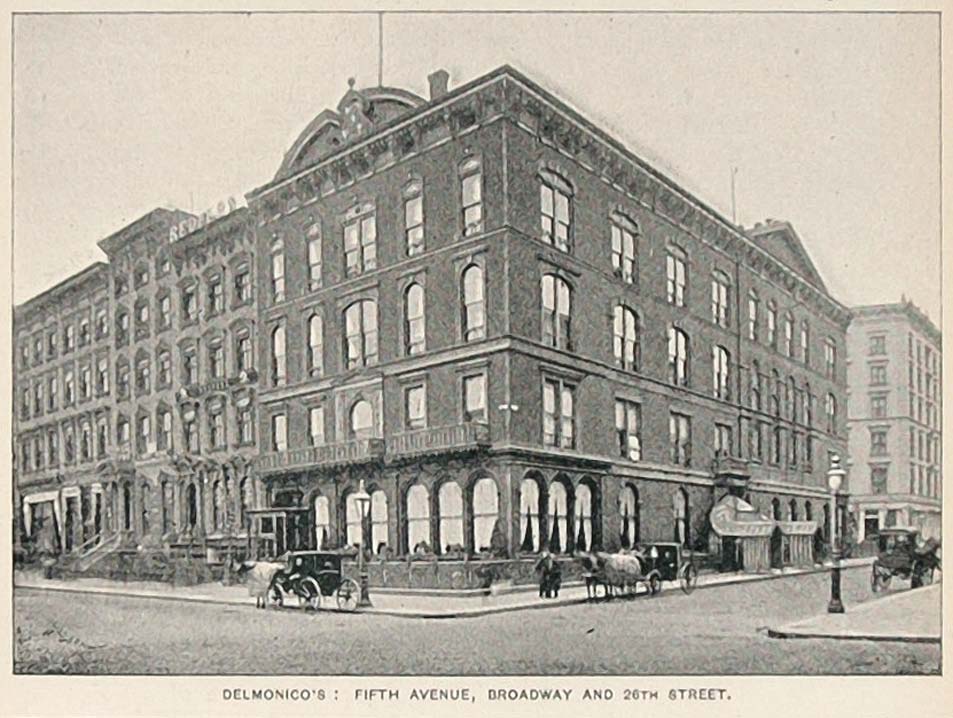 1893 Print Delmonico's Fifth Avenue New York City NYC ORIGINAL HISTORIC NY2