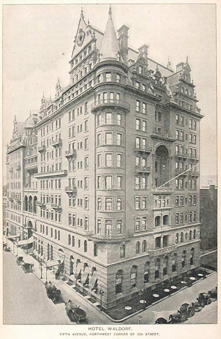 1893 Print Waldorf Hotel Fifth Avenue New York City - ORIGINAL HISTORI –  Period Paper Historic Art LLC, image size:750x1148