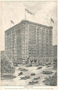 1893 Print Savoy Hotel Fifth Avenue New York City - ORIGINAL NY2