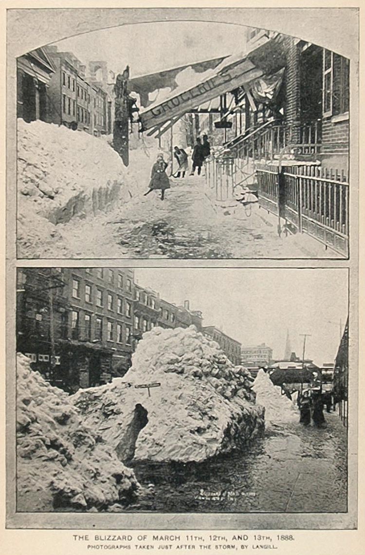 1893 Print New York City Blizzard of March 11-13 1888 ORIGINAL HISTORIC NY2