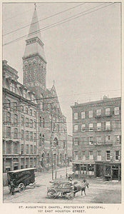 1893 Print St. Augustine's Chapel Church New York City ORIGINAL HISTORIC NY2