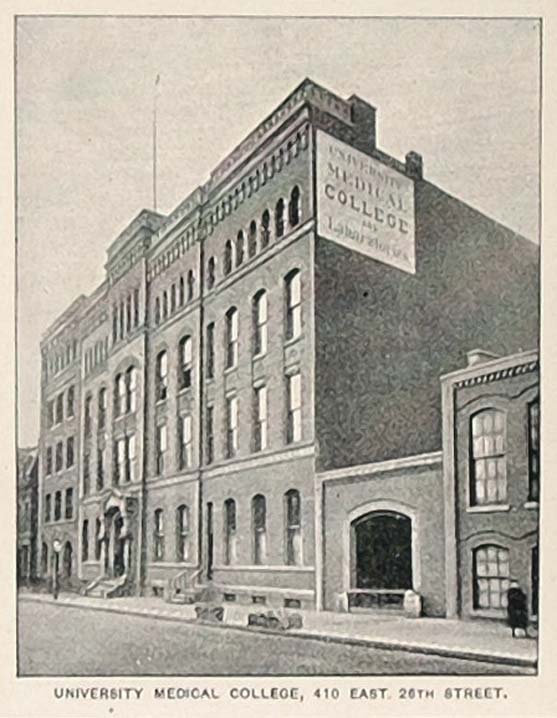 1893 Print University Medical College New York City - ORIGINAL HISTORIC NY2
