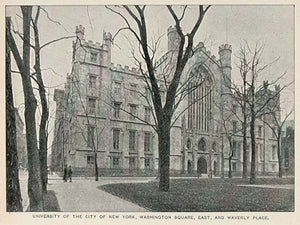 1893 Halftone Print University of the City of New York ORIGINAL HISTORIC NY2