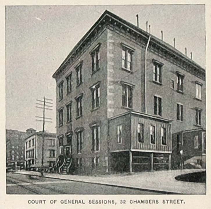1893 Print Court of General Sessions Chambers St. NYC ORIGINAL HISTORIC NY2