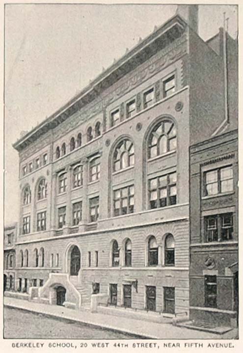 1893 Print Berkeley School 20 West 44th Street New York ORIGINAL HISTORIC NY2