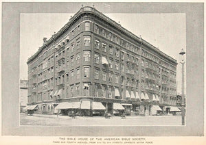 1893 Print American Bible House Building New York City ORIGINAL HISTORIC NY2
