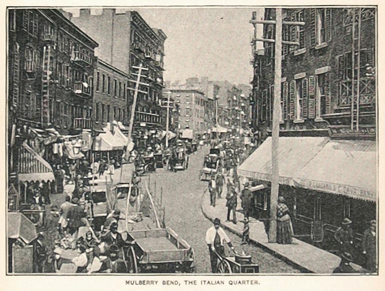 1893 Print Mulberry Bend Italian Quarter New York City ORIGINAL HISTORIC NY2