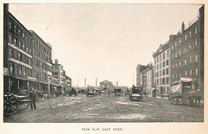 1893 Print Peck Slip East River New York City Street - ORIGINAL HISTORIC NY2
