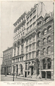 1893 Print South Side Wall Street Buildings New York - ORIGINAL HISTORIC NY2