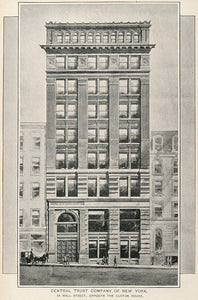 1893 Print Central Trust Company Building New York City - ORIGINAL NY2