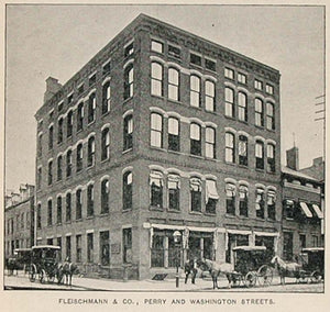 1893 Print Fleischmann & Company Building New York City ORIGINAL HISTORIC NY2