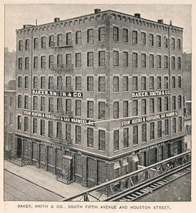 1893 Print Baker Smith Company Building New York City ORIGINAL HISTORIC NY2