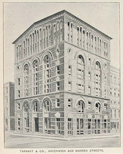 1893 Print Tarrant & Company Building New York City NYC ORIGINAL HISTORIC NY2