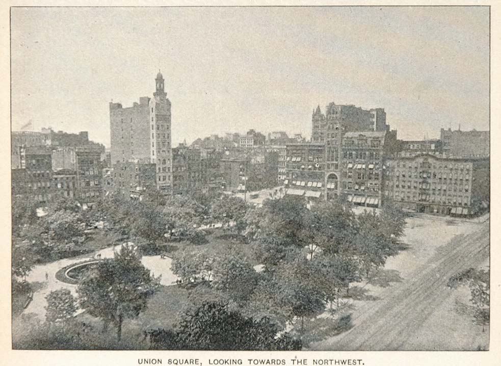 1893 Halftone Print Union Square New York City NYC - ORIGINAL HISTORIC IMAGE NY2