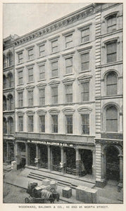 1893 Print Woodward Baldwin Worth Street New York City ORIGINAL HISTORIC NY2