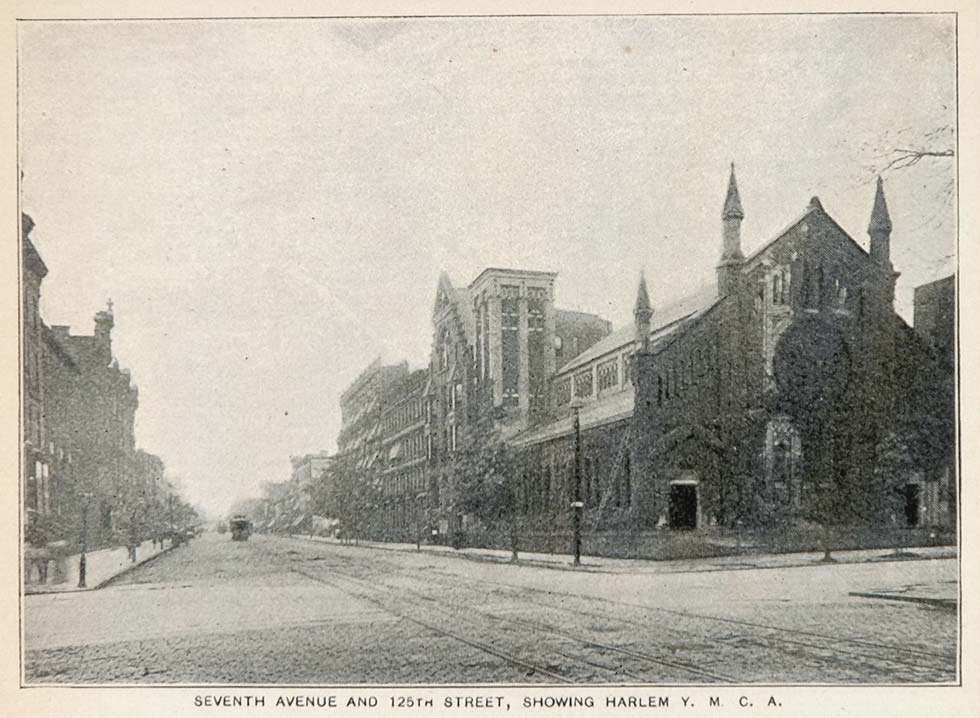 1893 Print Harlem YMCA Building Seventh Avenue New York ORIGINAL HISTORIC NY2