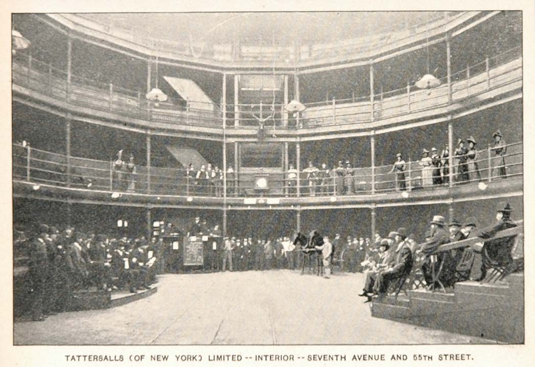 1893 Print Interior Tattersalls Building New York City ORIGINAL HISTORIC NY2