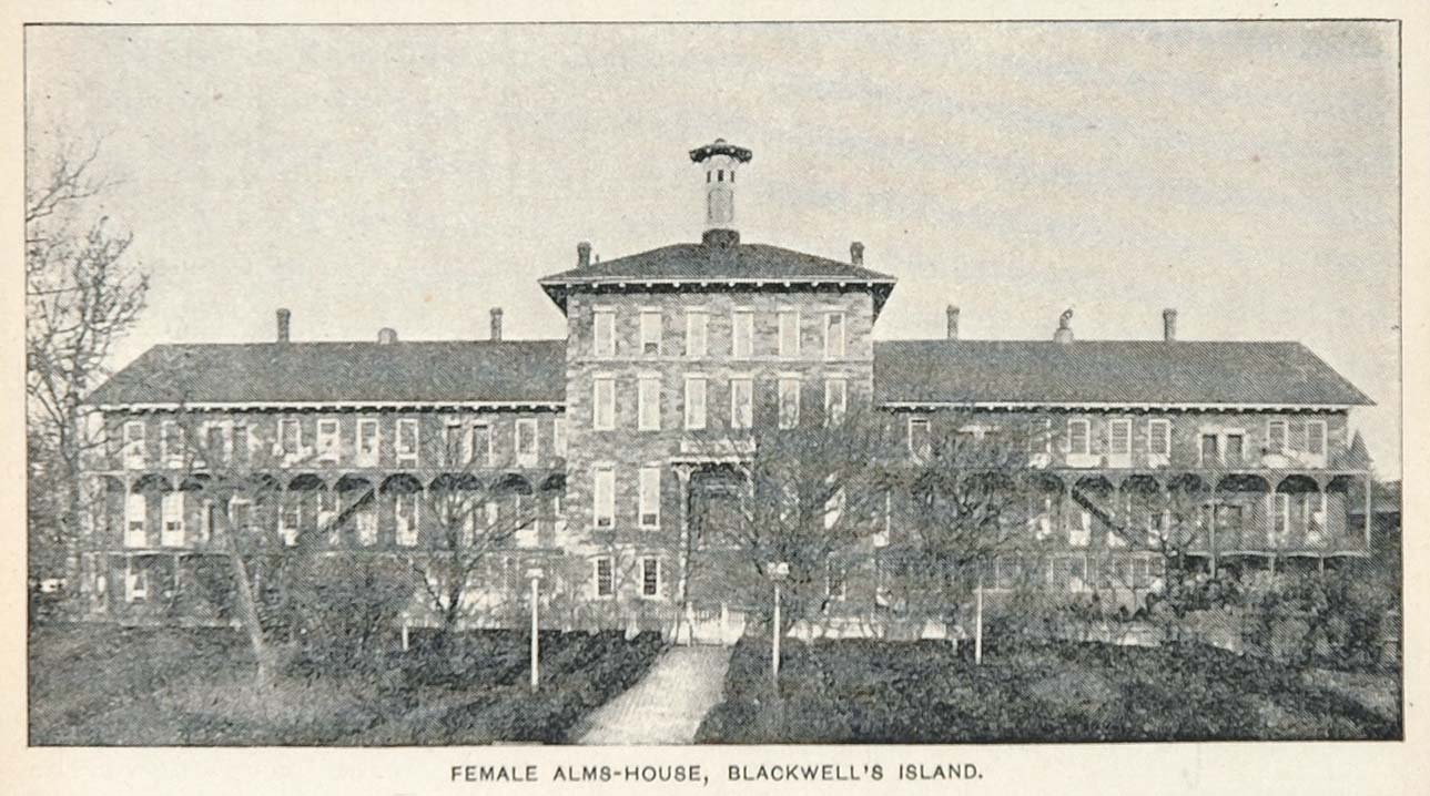 1893 Print Female Almshouse Blackwell's Island New York City Architecture NY2