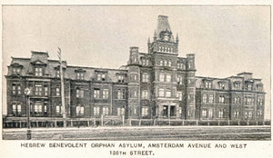 1893 Print Hebrew Benevolent Orphan Asylum New York - ORIGINAL HISTORIC NY2