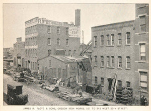 1893 Print James R. Floyd Oregon Iron Works New York - ORIGINAL HISTORIC NY2