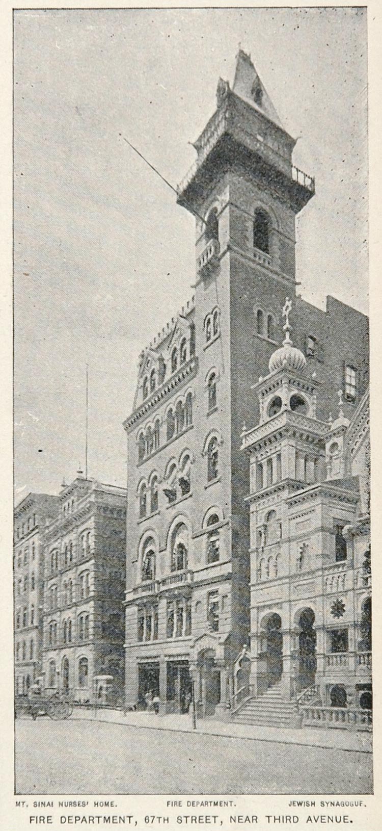 1893 Print New York City Fire Department 67th Street - ORIGINAL HISTORIC NY2