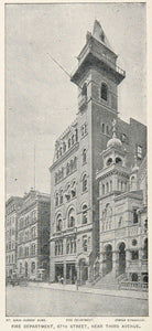 1893 Print New York City Fire Department 67th Street - ORIGINAL HISTORIC NY2