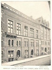 1893 Print Berkeley Lyceum Building New York City NYC ORIGINAL HISTORIC NY2
