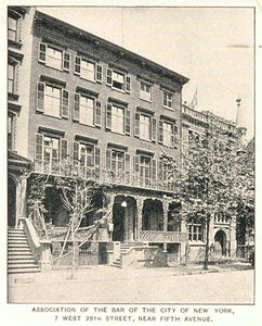 1893 Print Association of the Bar Building New York NYC ORIGINAL HISTORIC NY2