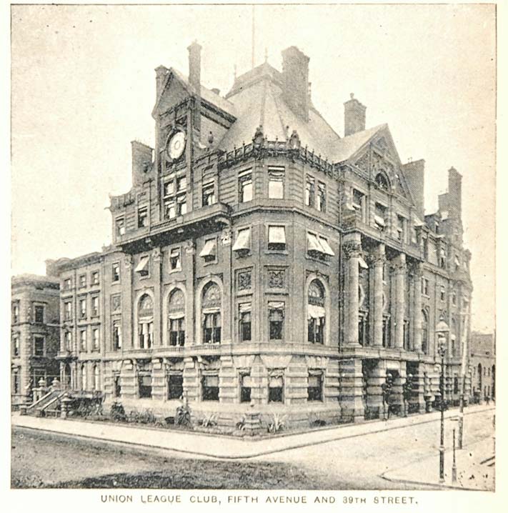 1893 Print Union League Club Building New York City - ORIGINAL HISTORIC NY2