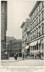 1893 Print North British Mercantile Insurance Bldg. NYC ORIGINAL HISTORIC NY2