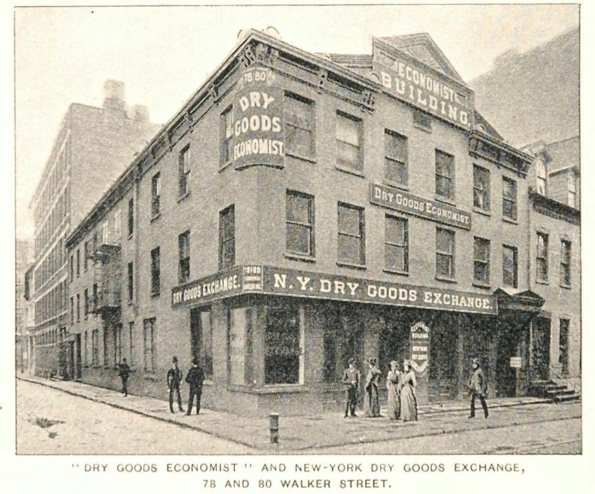 1893 Print Dry Goods Economist Building New York City ORIGINAL HISTORIC NY2