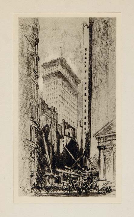 1912 Print Bankers Trust Company Building New York City - ORIGINAL NY3