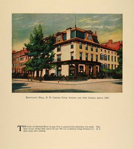 1924 Print Brewster's Hall Fifth Avenue 14th Street NYC - ORIGINAL NY4