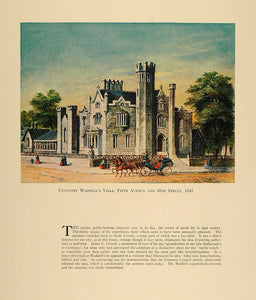 1924 Print Coventry Waddell Villa Fifth Avenue 38th St. - ORIGINAL NY4