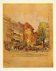 1909 Joseph Pennell Second Avenue New York NYC Print - ORIGINAL NY5