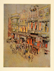 1909 Joseph Pennell Chinatown New York City NYC Print - ORIGINAL NY5