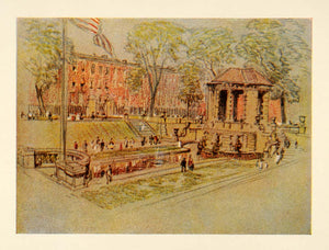 1909 Joseph Pennell Hudson Park Greenwich NYC Print - ORIGINAL NY5