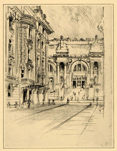 1909 Joseph Pennell Metropolitan Museum Art NYC Print ORIGINAL HISTORIC NY5