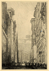 1909 Joseph Pennell Broadway Tenth Street NYC Print - ORIGINAL HISTORIC NY5