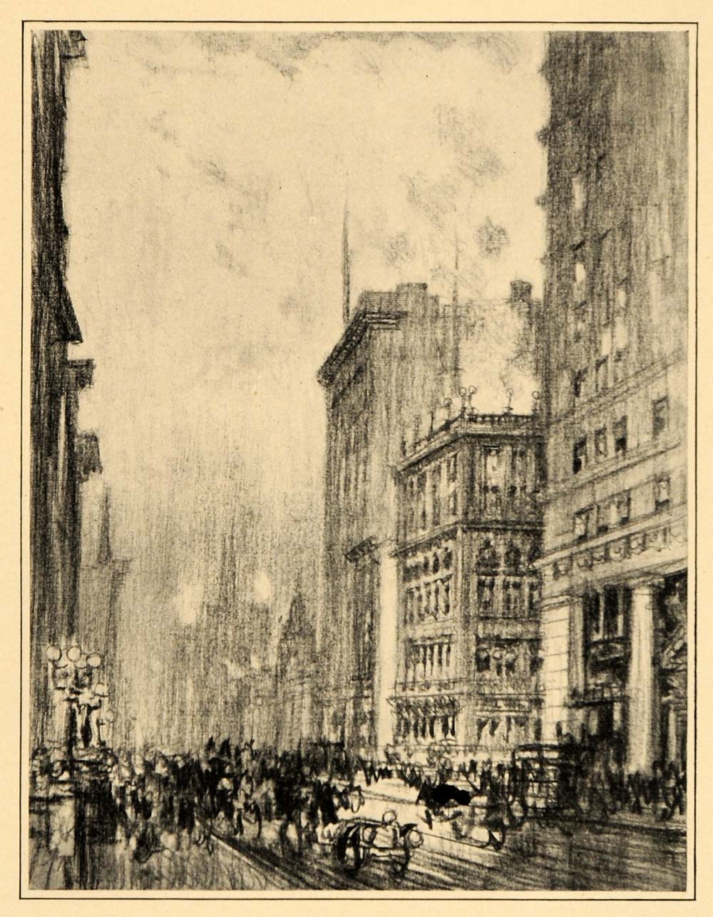 1909 Pennell Sherry's Delmonico's New York City Print ORIGINAL HISTORIC NY5