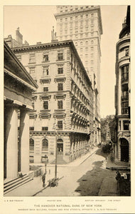 1897 Hanover National Bank of New York Building Print ORIGINAL HISTORIC NY7