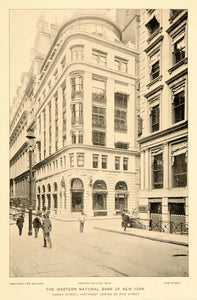 1897 Western National Bank of New York Building Print ORIGINAL HISTORIC NY7