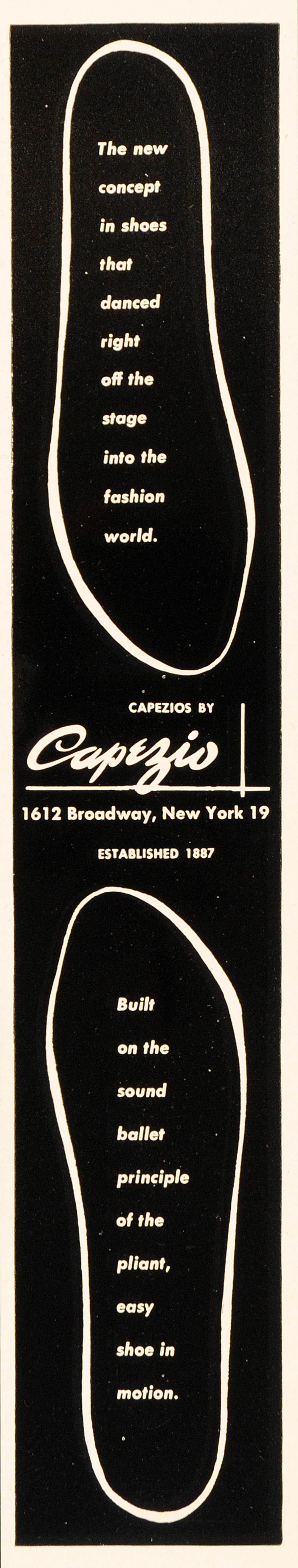 1948 Ad Vintage Capezio Dance Shoes Fashion Shoe Sole Ballet 1612 Broadway NYC