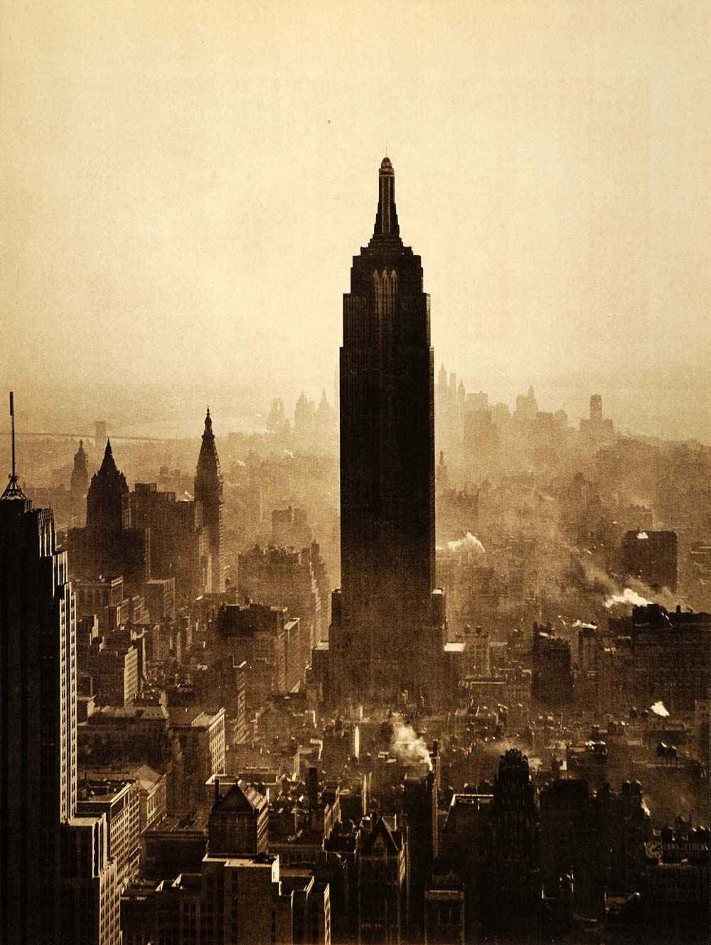 1948 Photogravure Empire State Building NYC Skyline Landmark