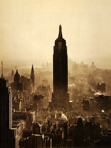 1948 Photogravure Empire State Building NYC Skyline Landmark Skyscraper Historic
